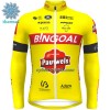 Cykeltrøje Langærmet Vinter 2022 Bingoal Pauwels Sauces WB Rød Neon Gul